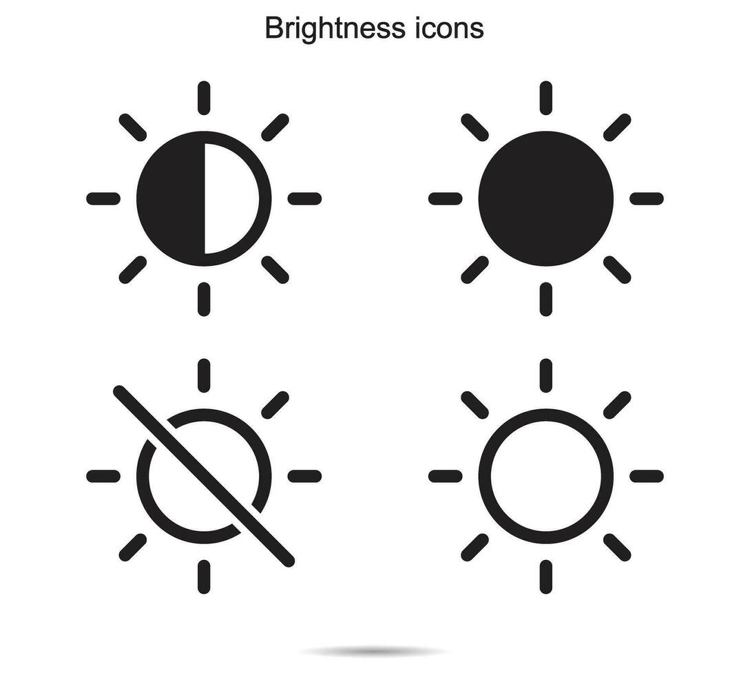 Brightness icons, Vector illustration
