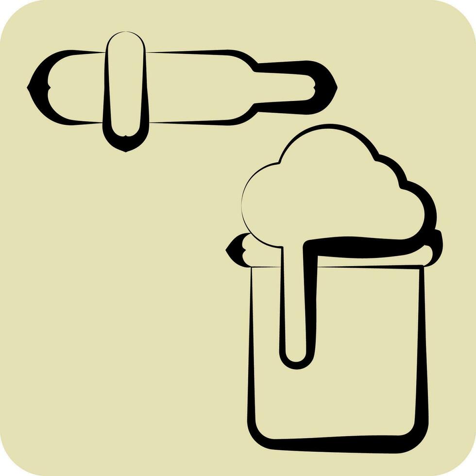 Icon Chemical Reaction. related to Biochemistry symbol. hand drawn style. simple design editable. simple illustration vector