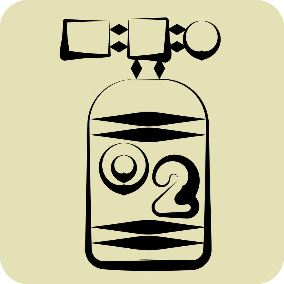 icono oxígeno tanque. relacionado a bioquímica símbolo. mano dibujado estilo. sencillo diseño editable. sencillo ilustración vector