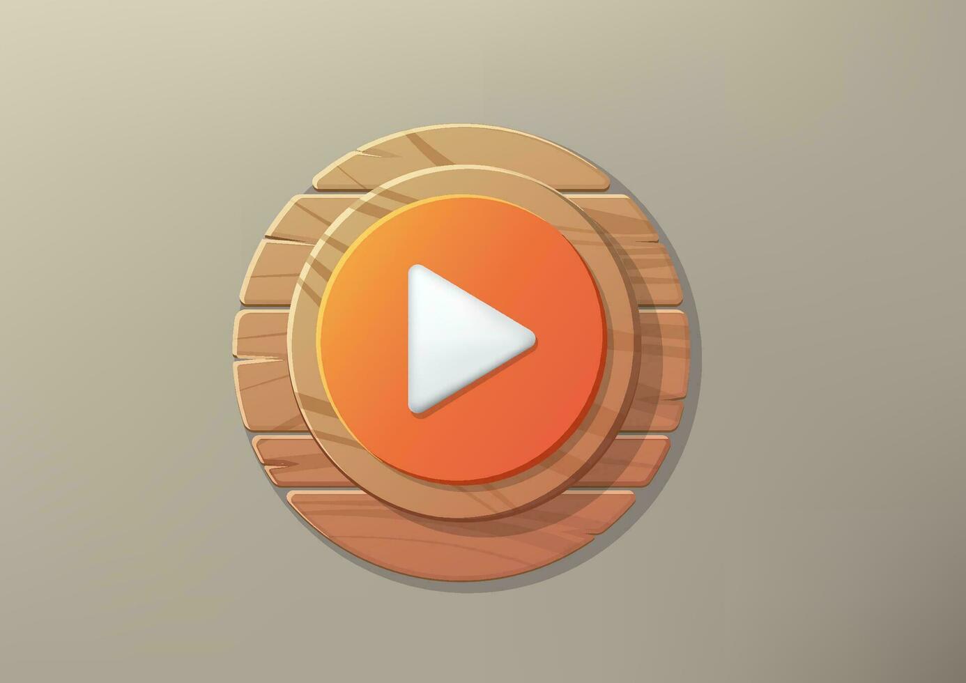 wood style play button. vector