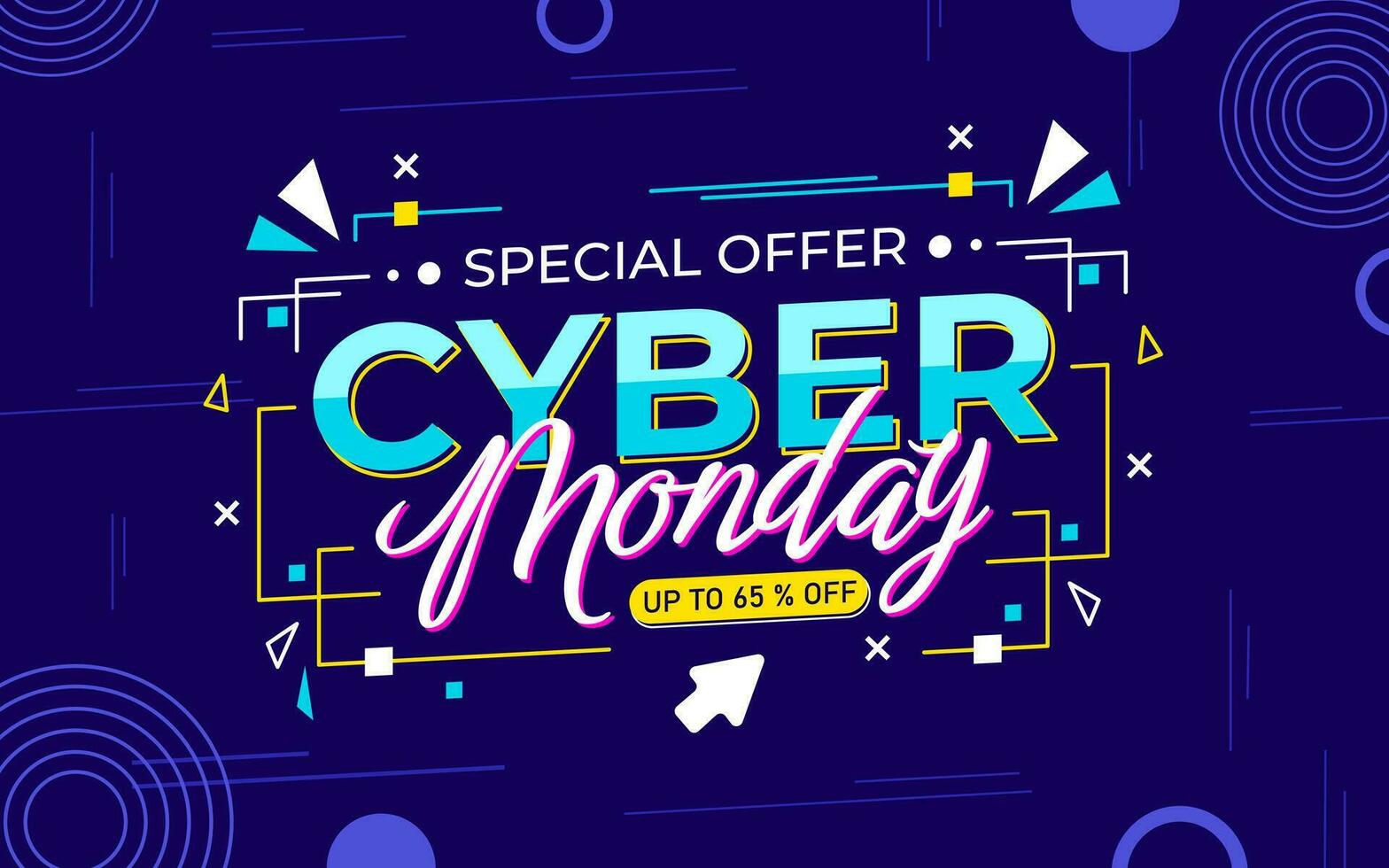 Cyber monday sale background banner template vector