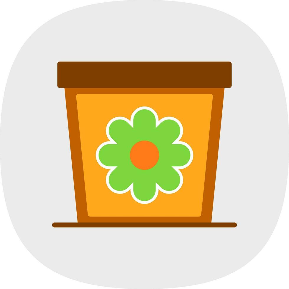 Plant Pot Vector Icon Design