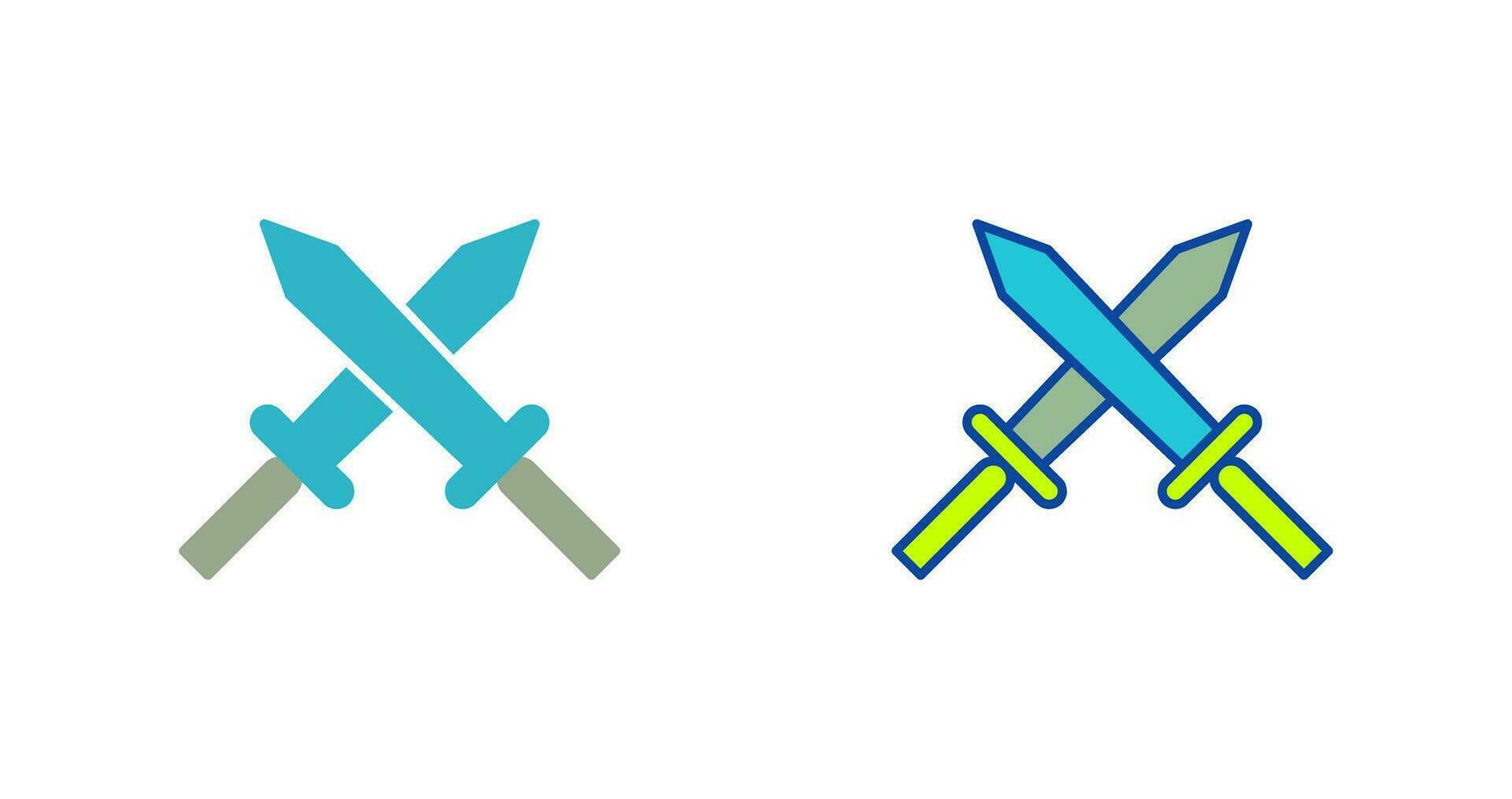 Unique Two Swords Vector Icon