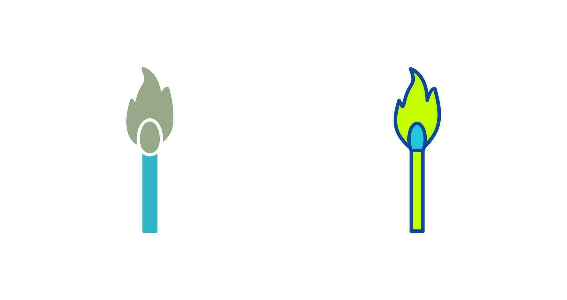 Unique Lit Matchstick Vector Icon