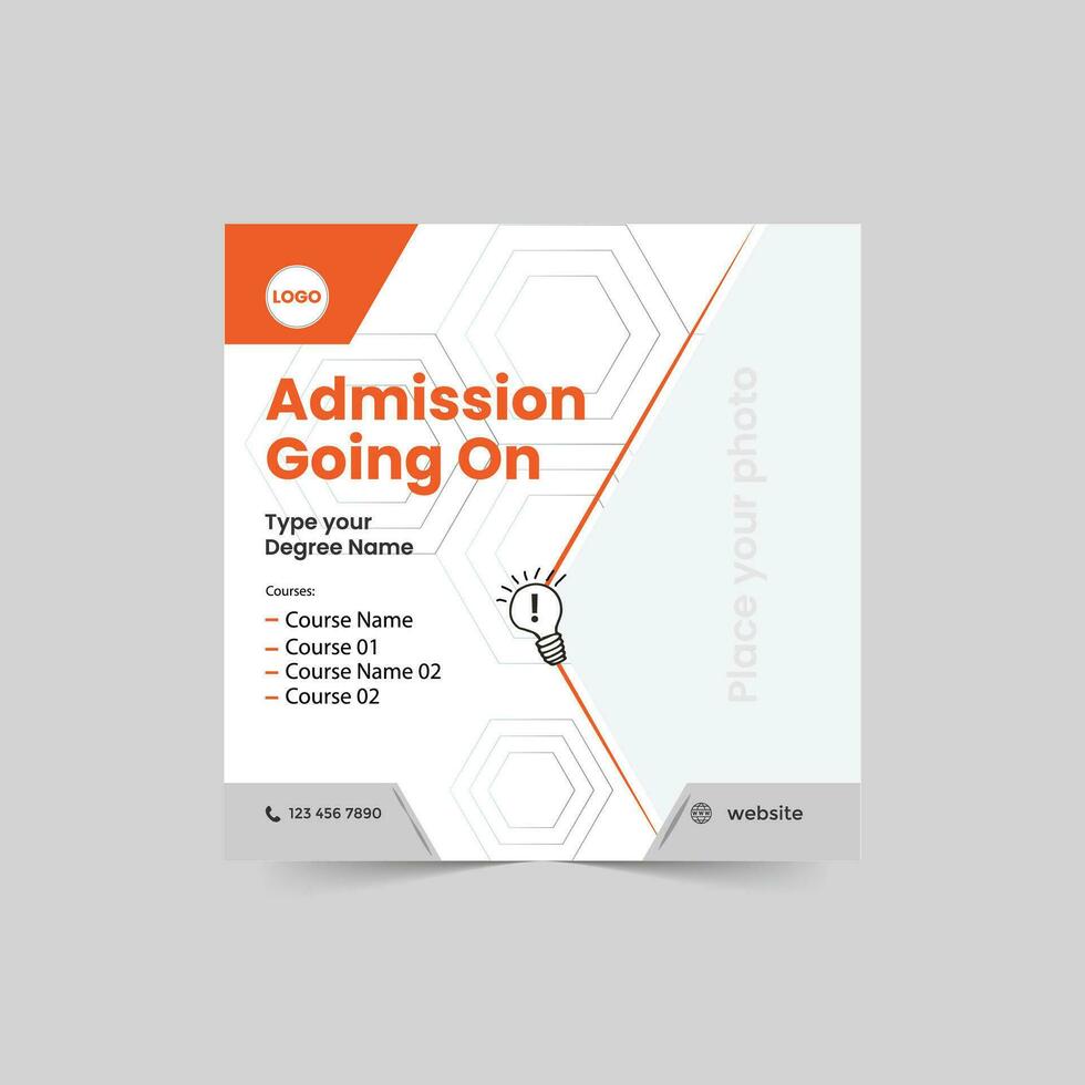 Admission Going on Social Media Post Template Vector Design