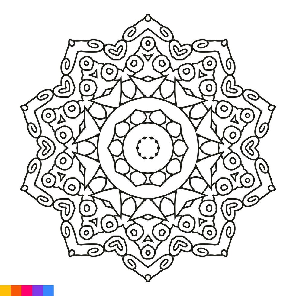 Mandala Art for Coloring Book. Clean Decorative round ornament. Oriental pattern, Vector illustration Coloring book page. Circular pattern in form of mandala for Henna, Mehndi, tattoo, decoration.