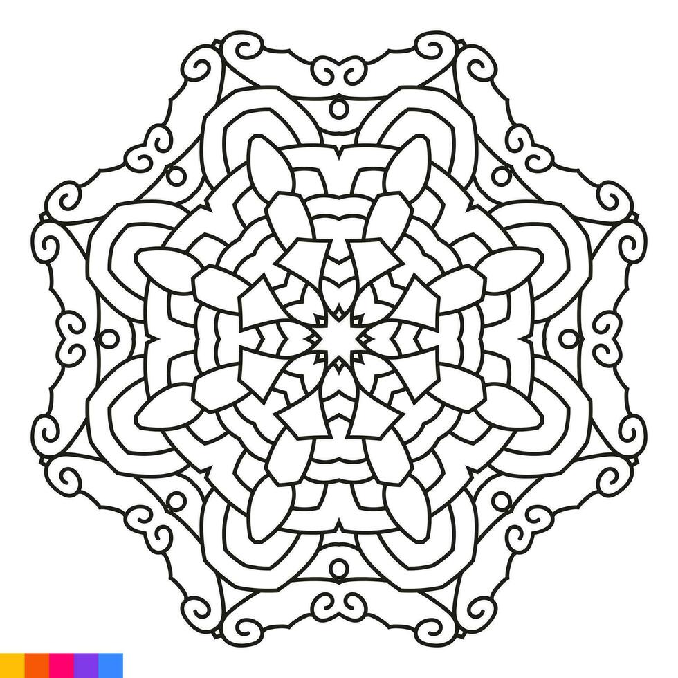 Mandala Art for Coloring Book. Clean Decorative round ornament. Oriental pattern, Vector illustration Coloring book page. Circular pattern in form of mandala for Henna, Mehndi, tattoo, decoration.