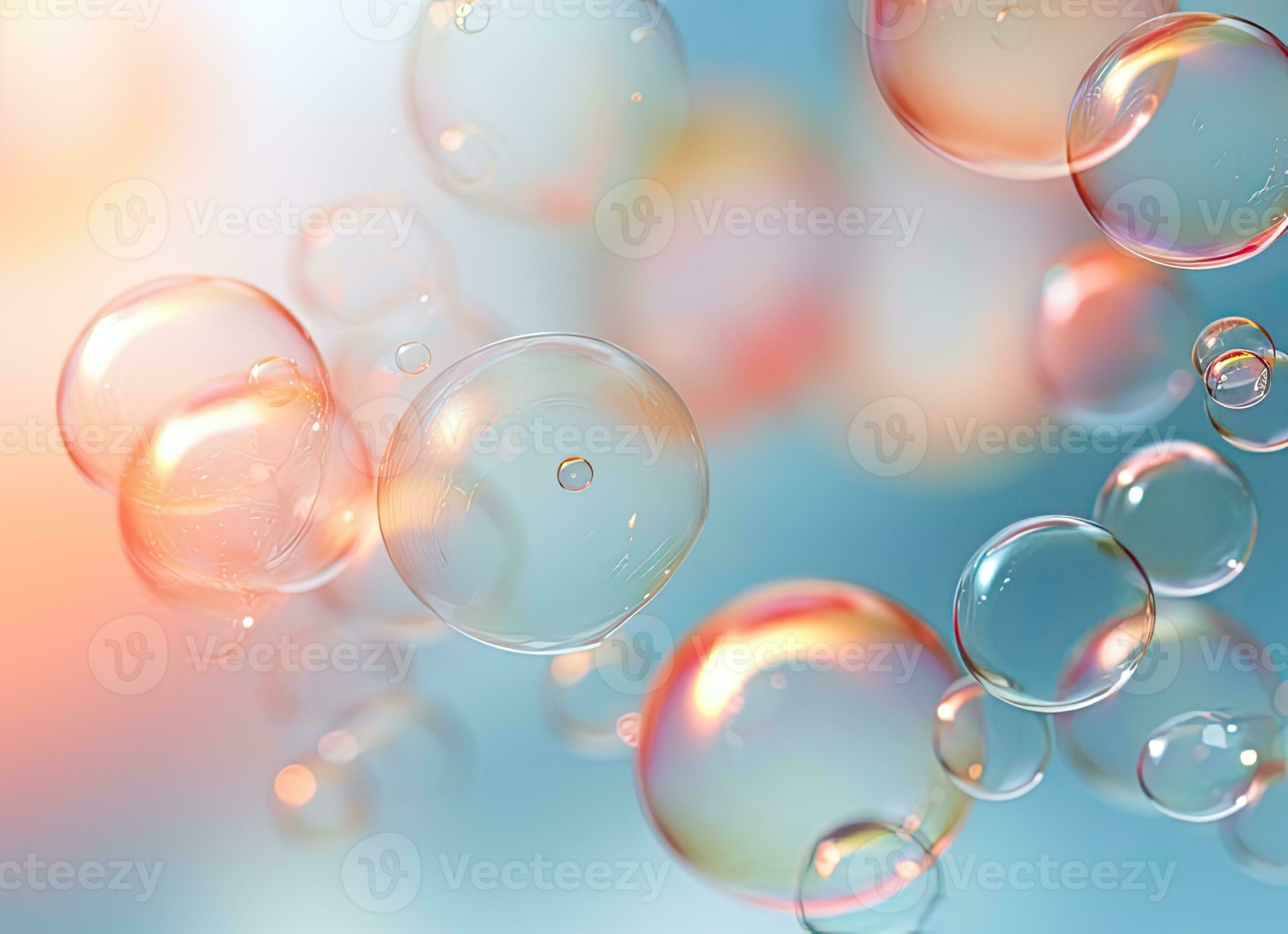 Floating bubbles isolated over a white background. Created with