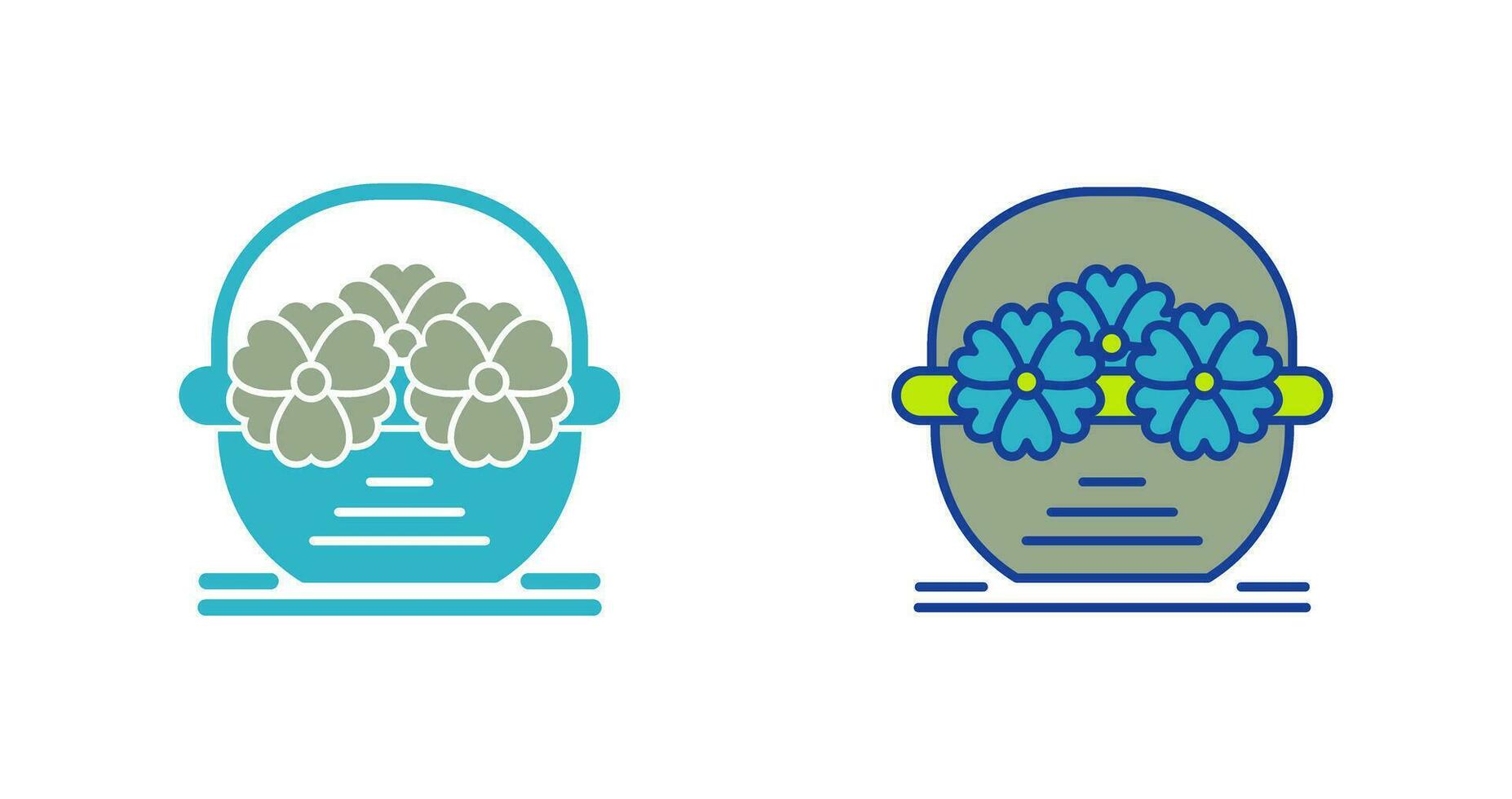 Flower Basket Vector Icon