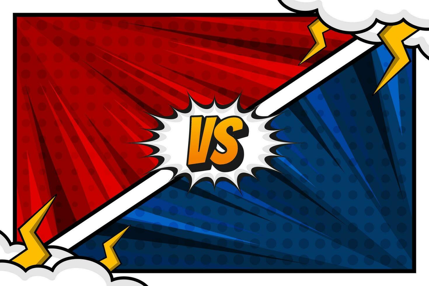 Comic cartoon fight versus background template vector