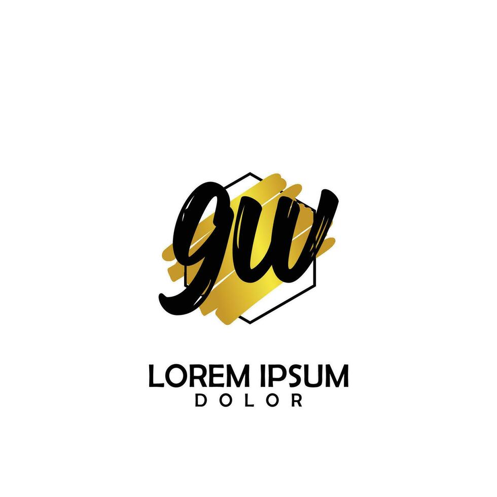 GW Initial Brush In Circle Frame Template Design vector