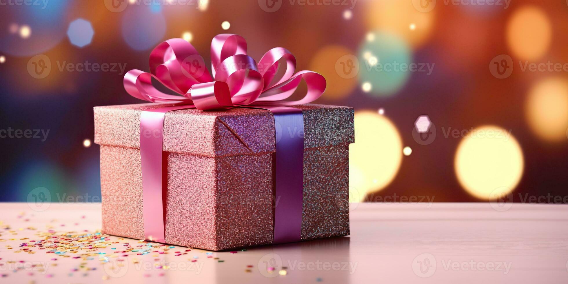 AI Generated. AI Generative. Merry Christmas Xmas New Year holiday Romantic Valentine day Birthday party box gift present mock up background decoration. Graphic Art photo