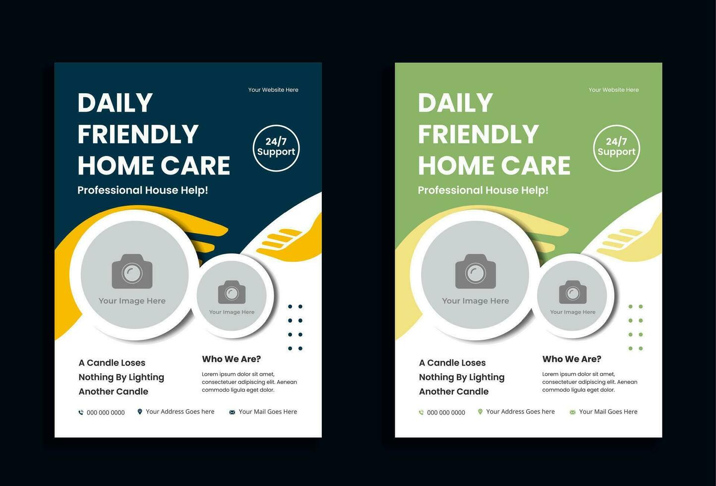Home Care Services Flyer Templates vector