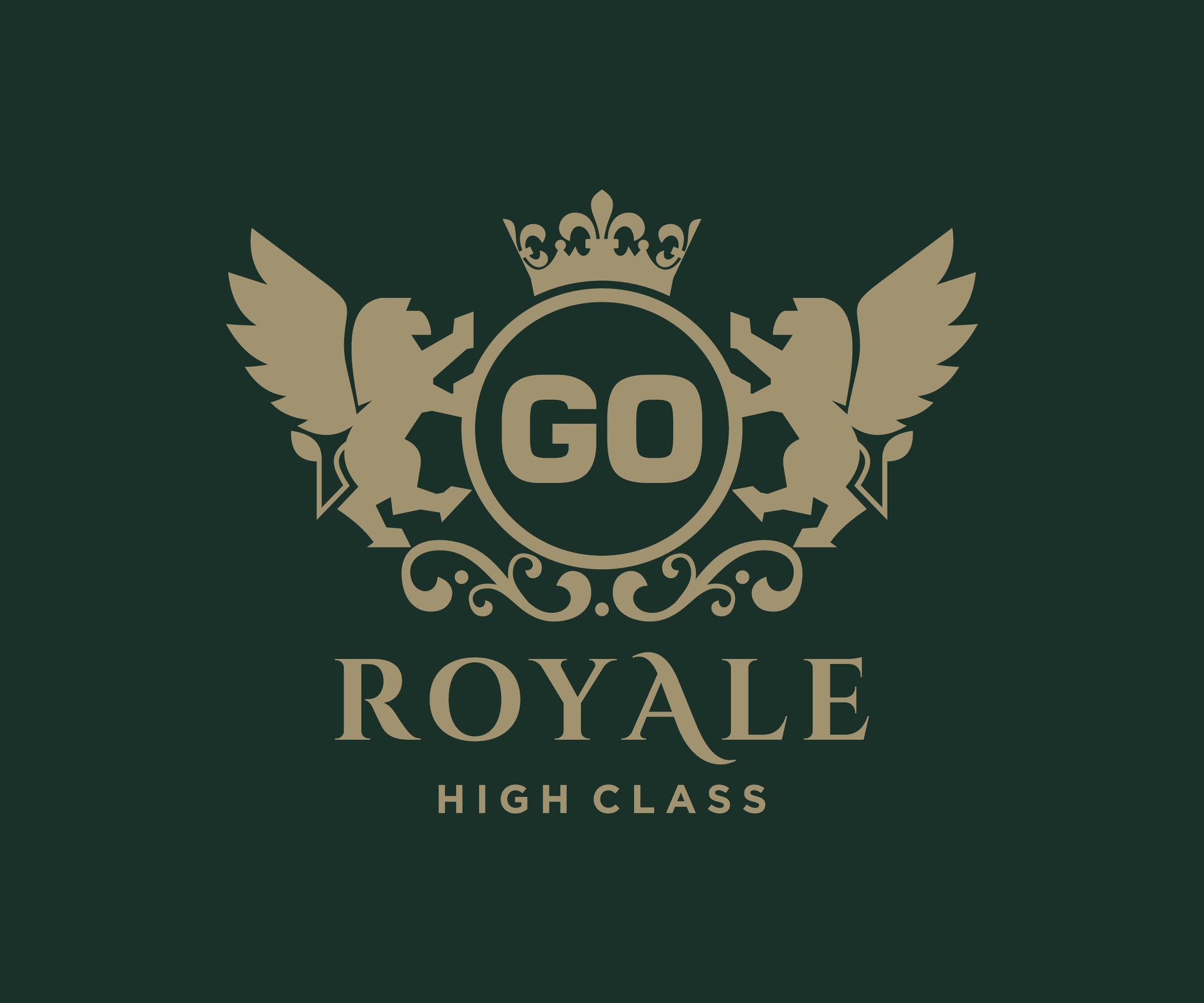 Golden Letter GO template logo Luxury gold letter with crown. Monogram