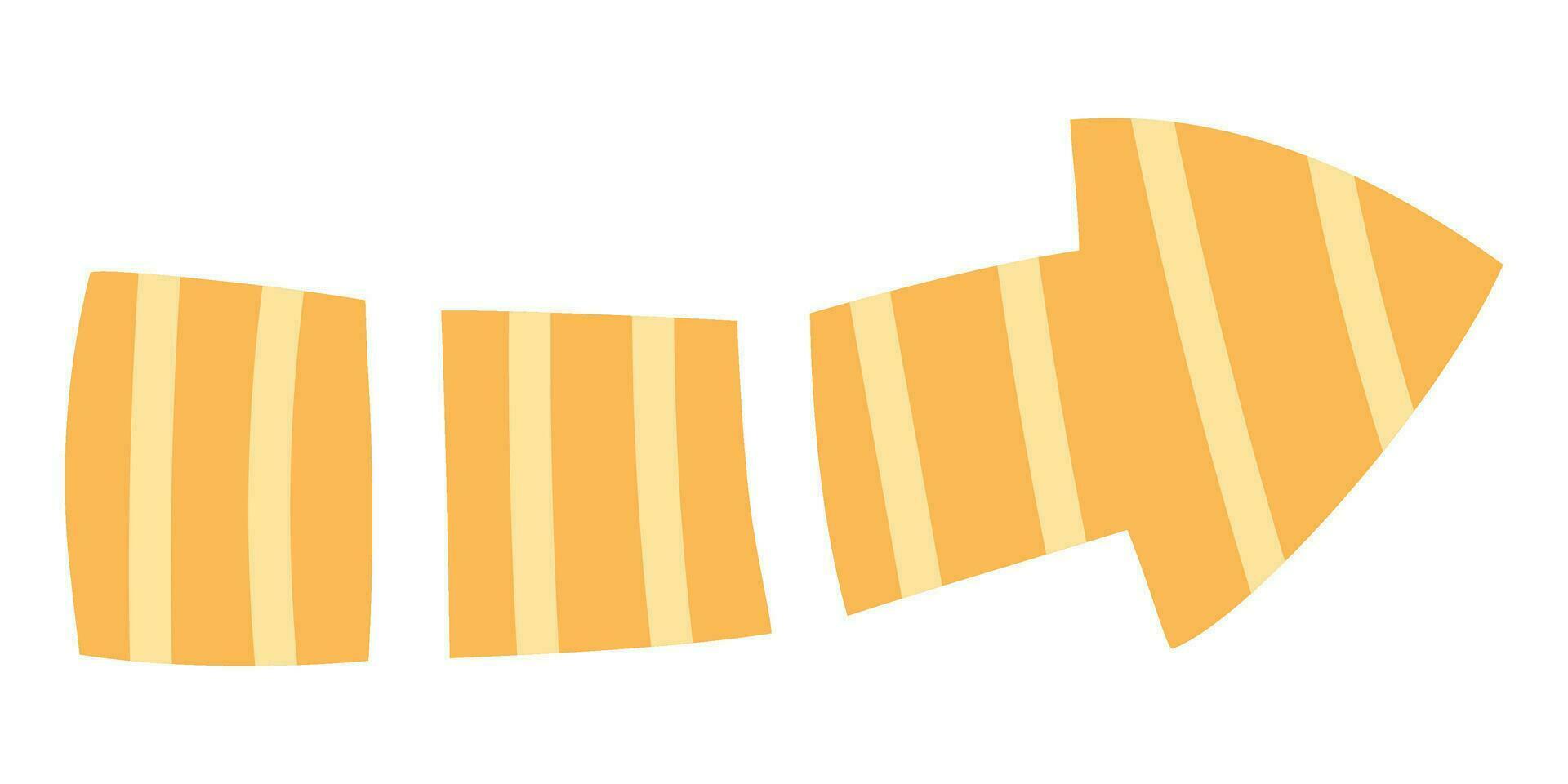 vector vistoso dibujos animados juguetón naranja flecha puntero con líneas en de moda estilo.