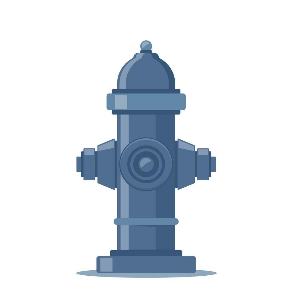 Detailed metallic Fire Hydrant. Outdoor Equipment Firefighter Department Service. Vector illustration.