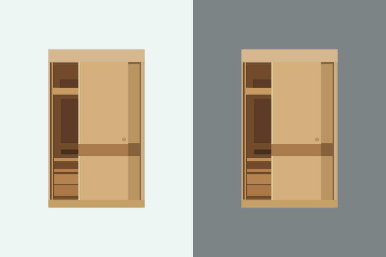 Vector Illustration cabinet in Brown color.