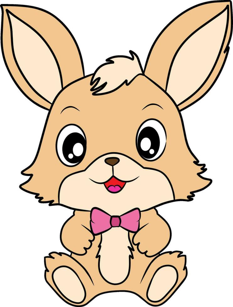 Bunny cartoon character vector illustration