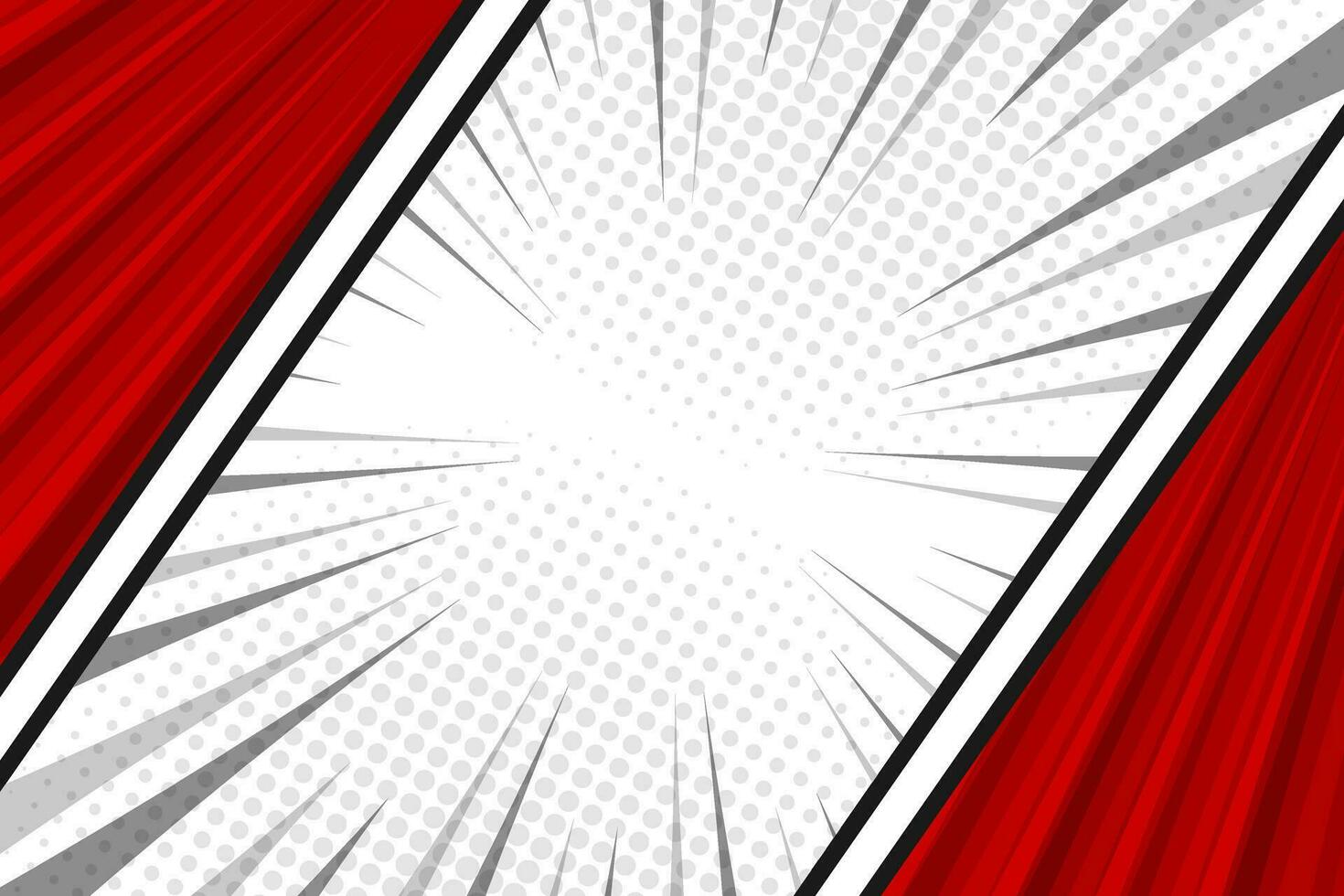 Blank red comic book scene frame background template vector