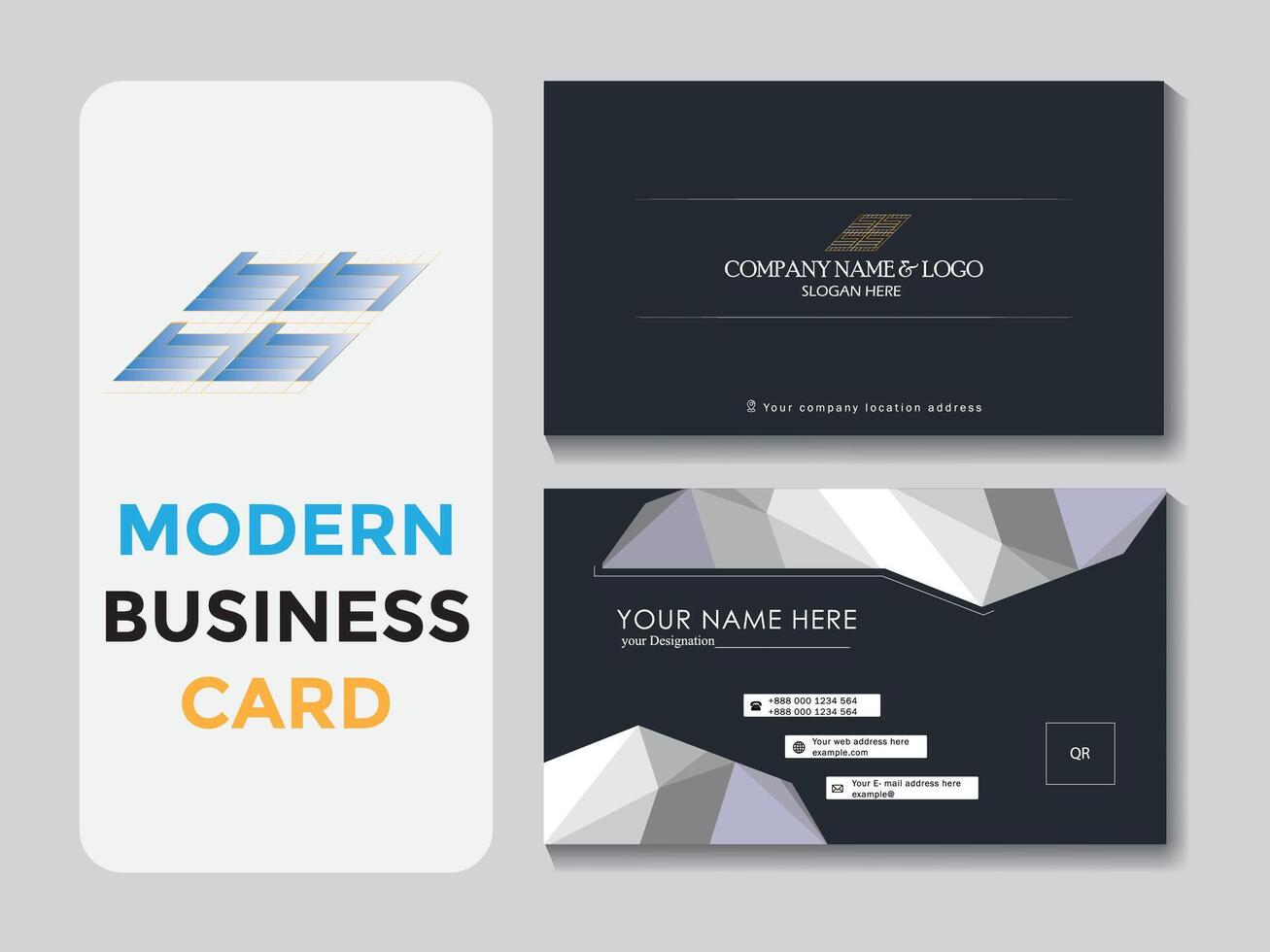 Vector modern business card template for your project