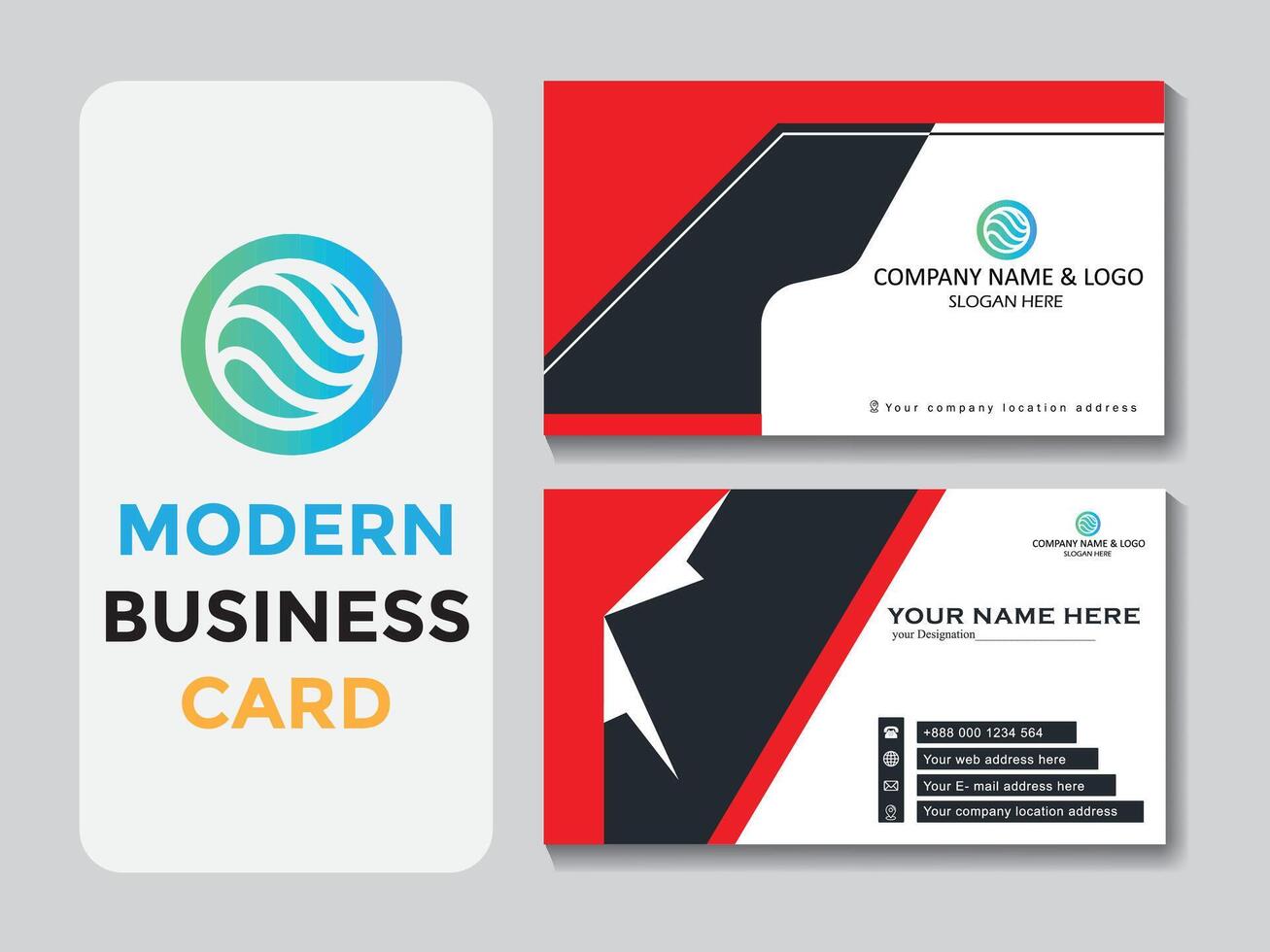 Vector creative modern professional business card template design