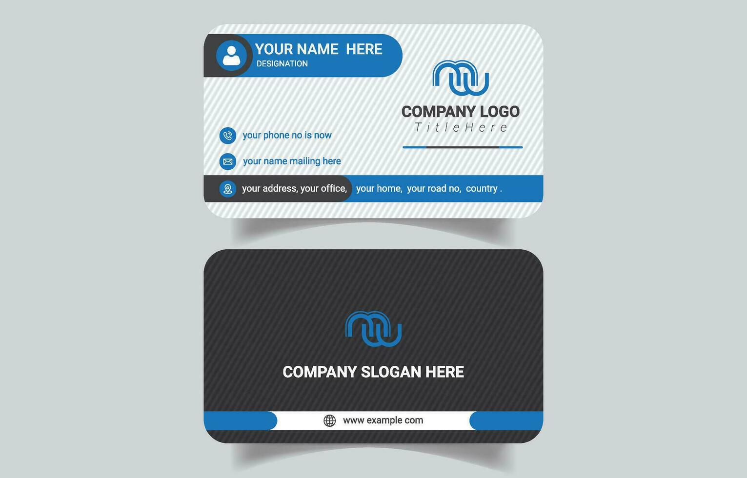 Unique   professional business card design template vector