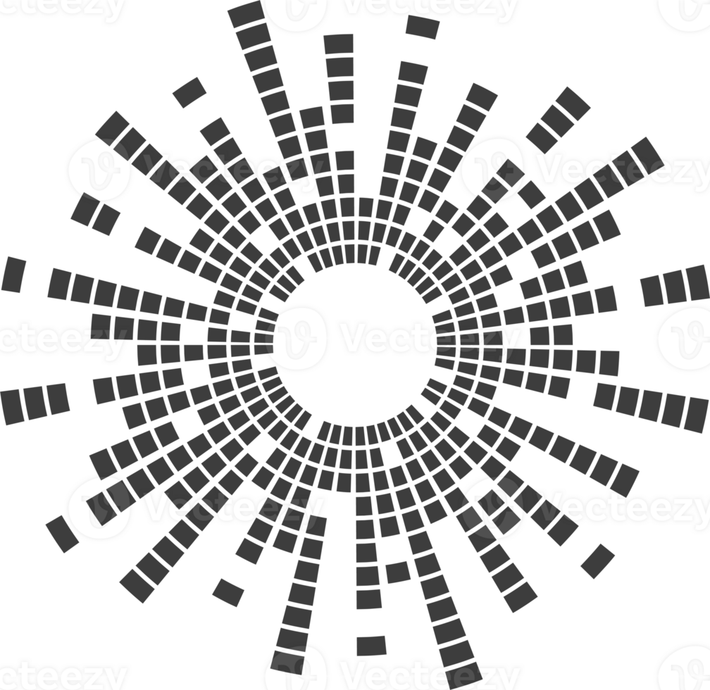 Circle sound wave. Audio music equalizer. Round circular icon. Spectrum radial pattern and frequency frame. png