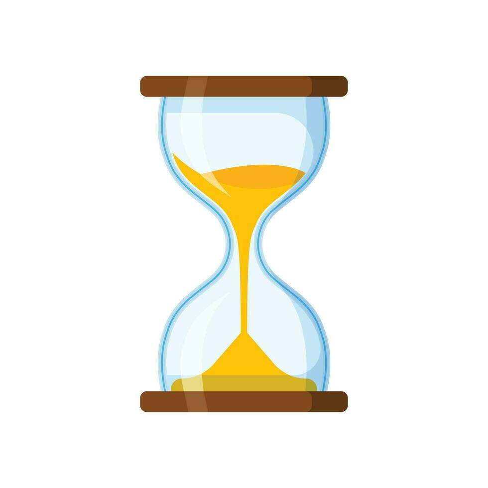 Hourglass icon in flat style. Sandglass vector illustration on isolated background. Sand clock sign business concept.