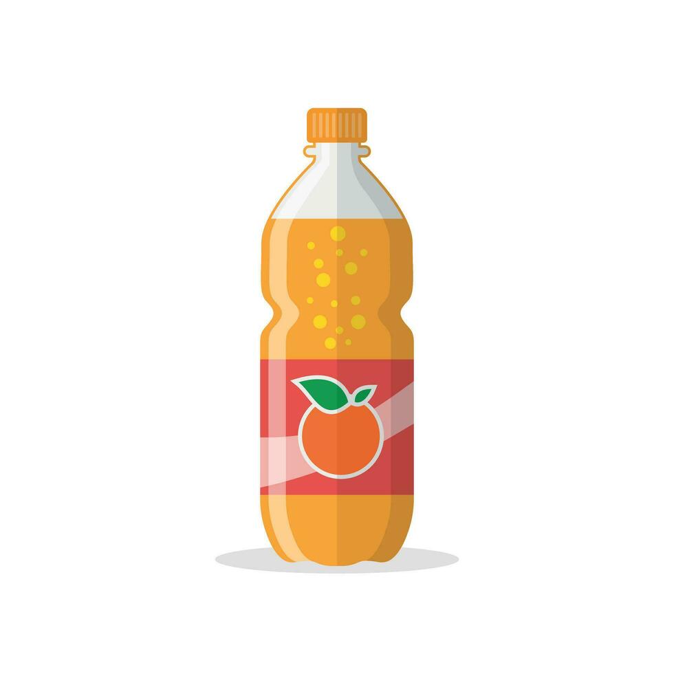 Soda drink icon in flat style. Plastic bottle vector illustration on isolated background. Water beverage sign business concept.