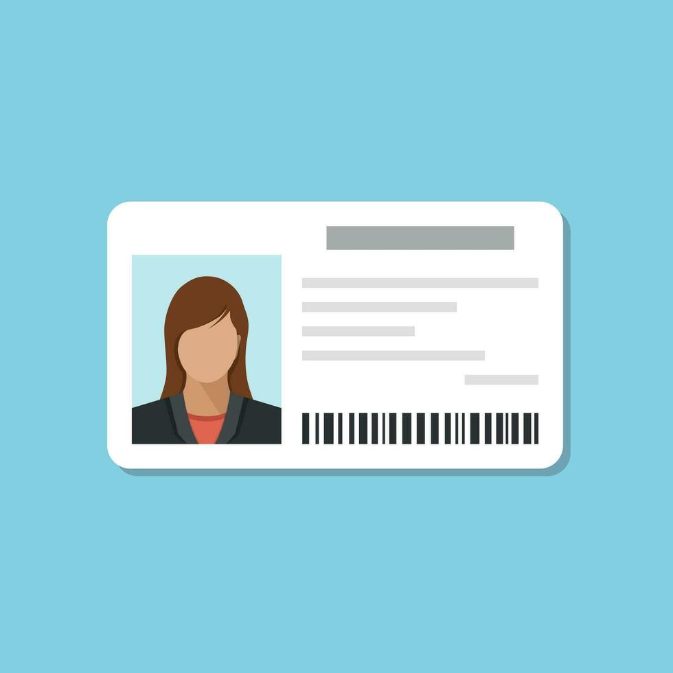 Driver license icon in flat style. Identification document vector illustration on isolated background. Profile card sign business concept.