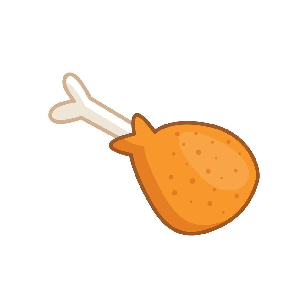 Chicken leg icon in flat style. Fast food menu vector illustration on isolated background. Drumstick sign business concept.