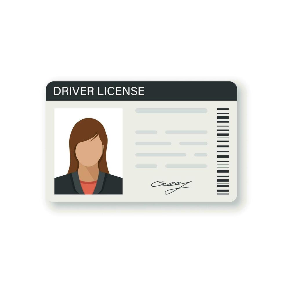 conductor licencia icono en plano estilo. carné de identidad tarjeta vector ilustración en aislado antecedentes. persona documento firmar negocio concepto.