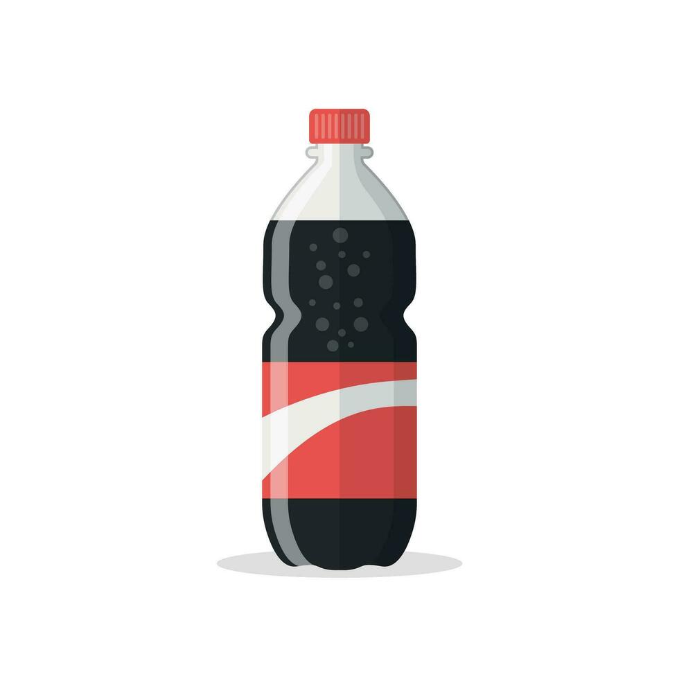 Soda drink icon in flat style. Plastic bottle vector illustration on isolated background. Water beverage sign business concept.