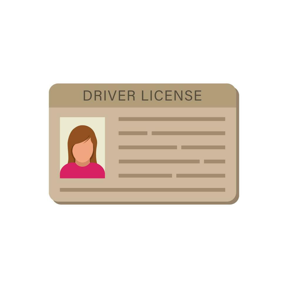 Driver license icon in flat style. Id card vector illustration on isolated background. Person document sign business concept.
