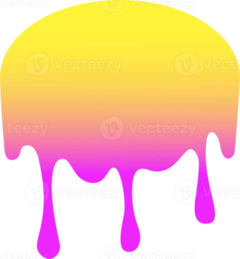 geschmolzen tropft Form. fallen fließen von Neon- Gradient flüssig. Soße Schokolade Tinte Spritzer. png