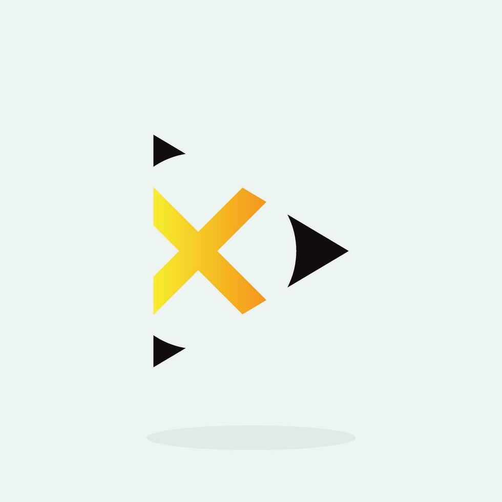 Play button for media app logo design. Streaming service app Logotype. Multimedia player icon design element for Music and movie start sign, audio and video editor logo vector