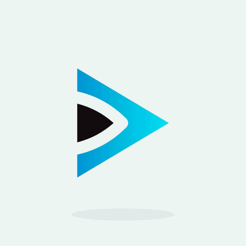 Play button for media app logo design. Streaming service app Logotype. Multimedia player icon design element for Music and movie start sign, audio and video editor logo vector