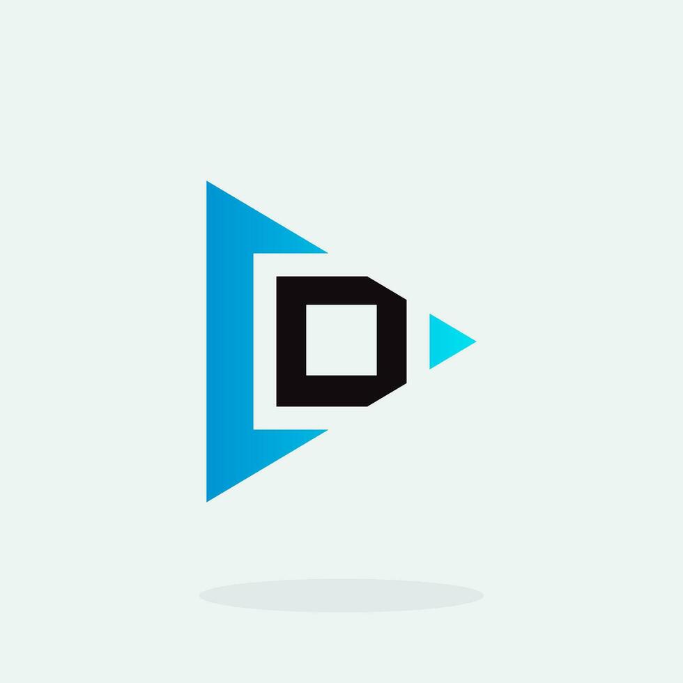 Play button for media app logo design. Streaming service app Logotype. Multimedia player icon design element for Music and movie start sign, audio and video editor logo vector