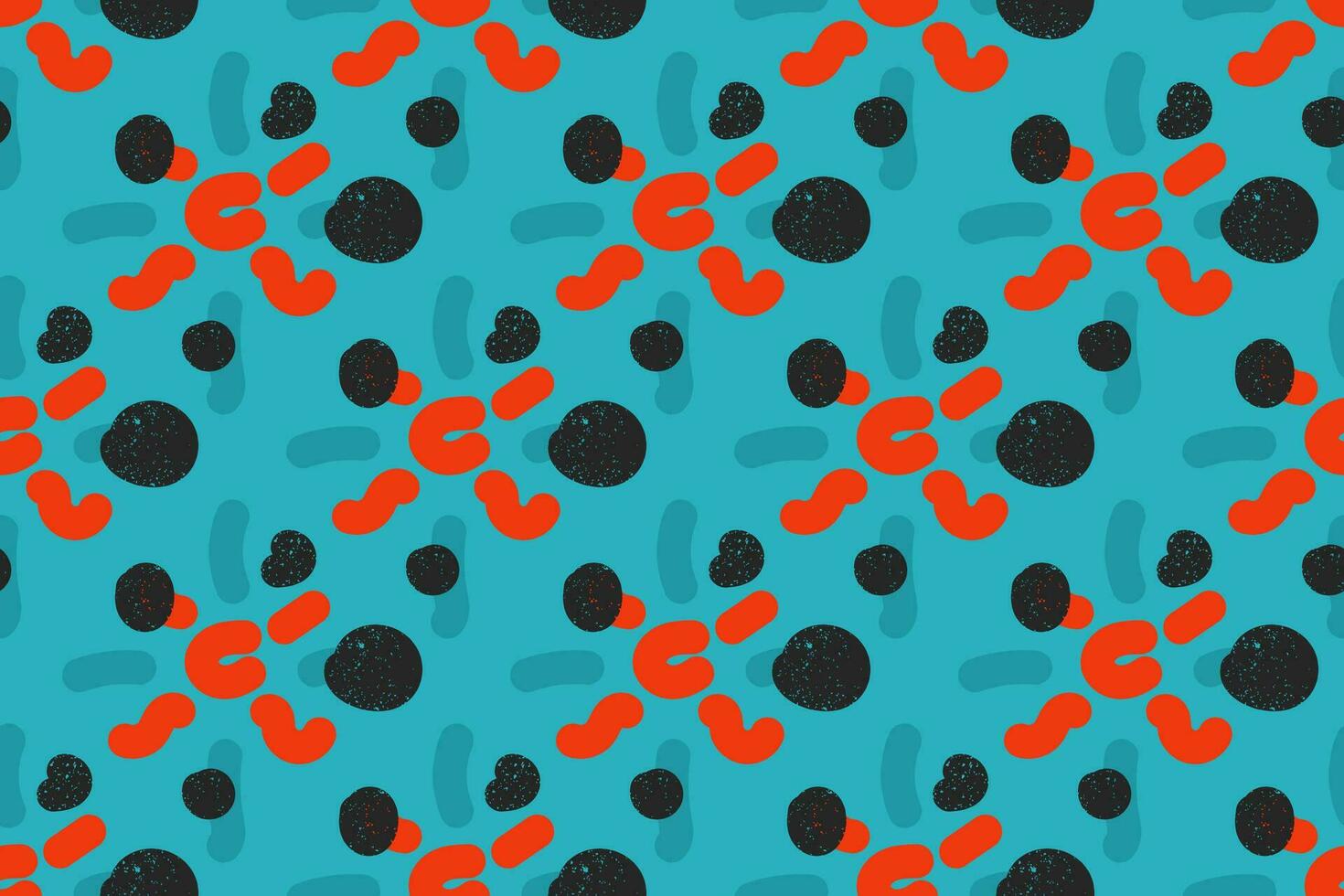 Abstract contemporary seamless pattern with hand drawn shapes, spots, dots and lines with textures. Vibrant boho print. Modern collage vector illustration