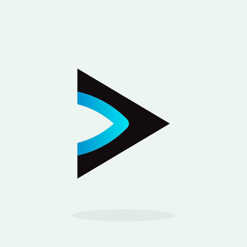 Play button for media app logo design. Streaming service app Logotype. Multimedia player icon design element for Music and movie start sign, audio and video editor logo vector