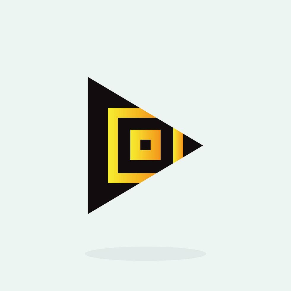Play button for media app logo design. Streaming service app Logotype. Multimedia player icon design element for Music and movie start sign, audio and video editor logo vector