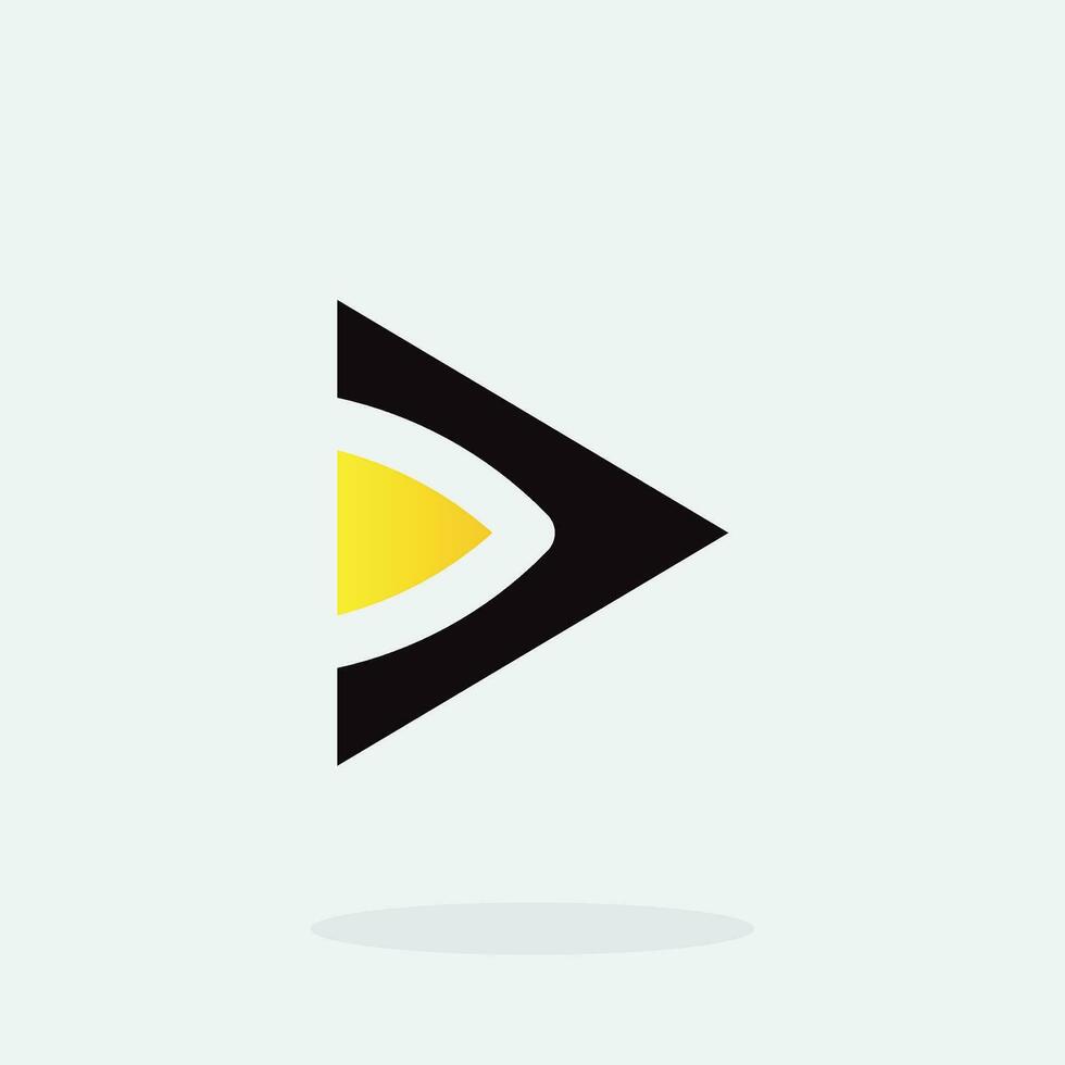 Play button for media app logo design. Streaming service app Logotype. Multimedia player icon design element for Music and movie start sign, audio and video editor logo vector