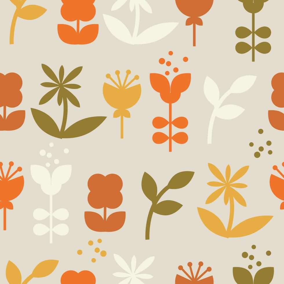 Abstract modern floral seamless pattern. Simple minimalistic pattern vector