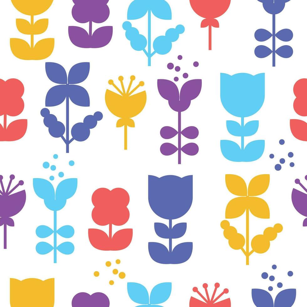 Abstract modern floral seamless pattern. Simple minimalistic pattern vector