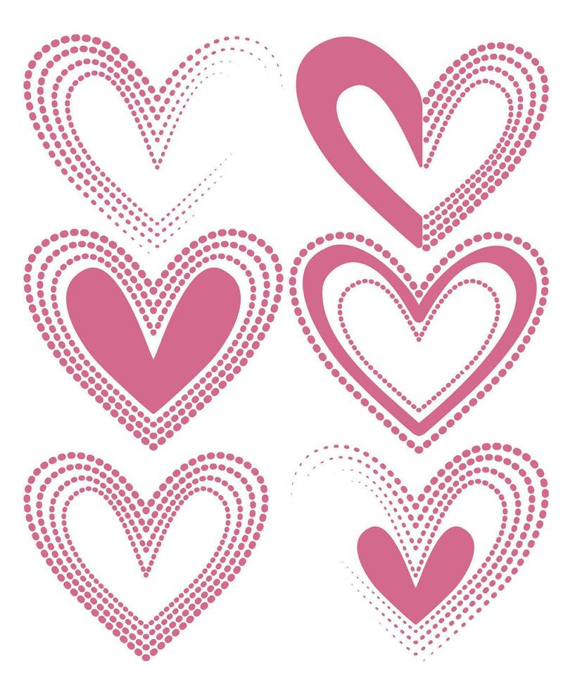 conjunto de corazones en un blanco fondo, adecuado para San Valentín día vector