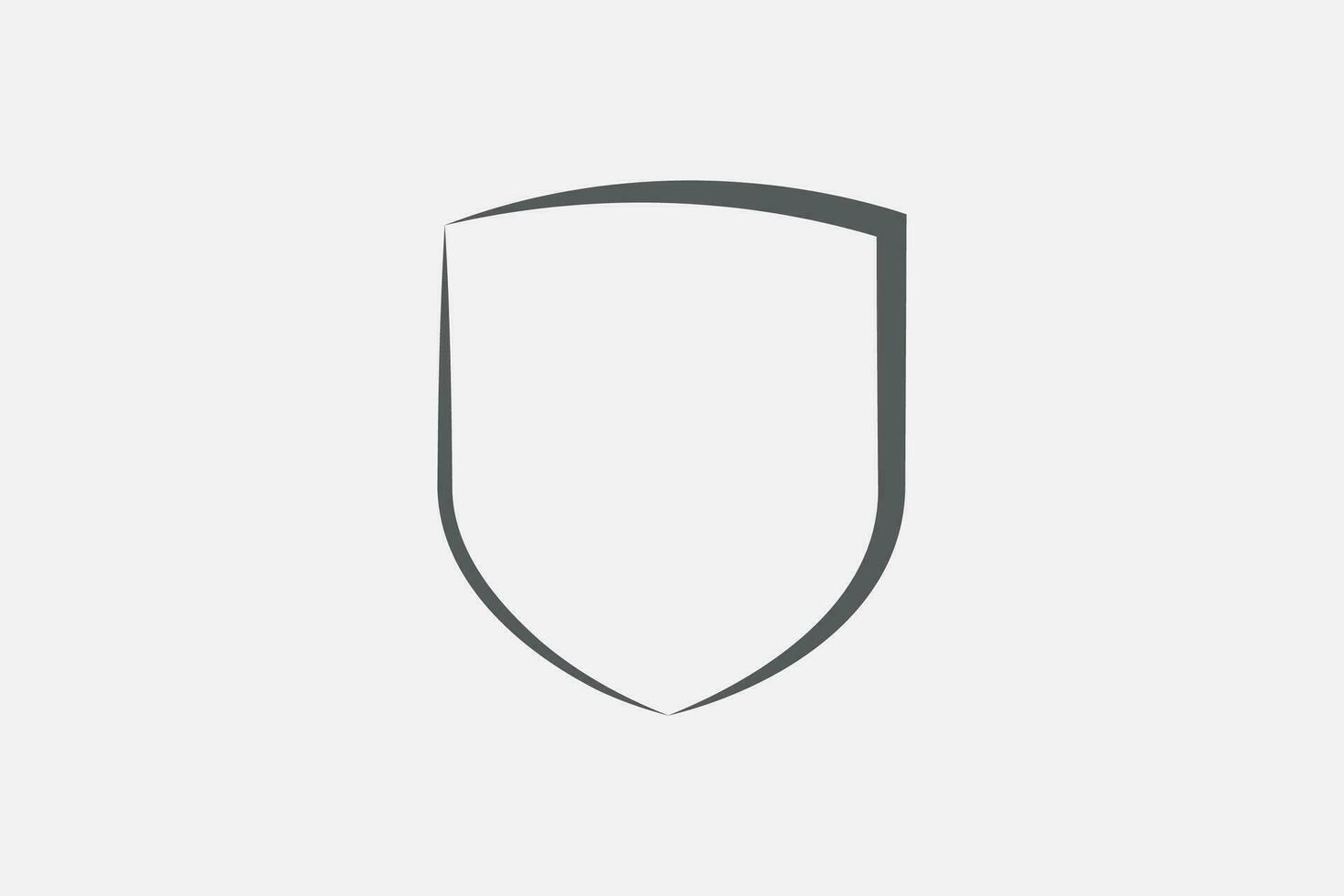 Simple Shield Outline Logo Element vector