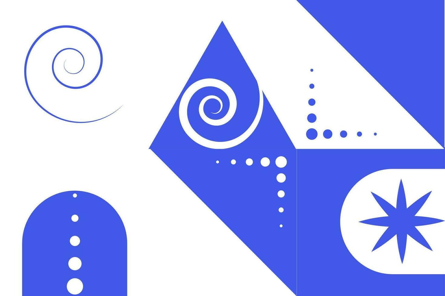 Geometric shapes elements of blue winter. vector