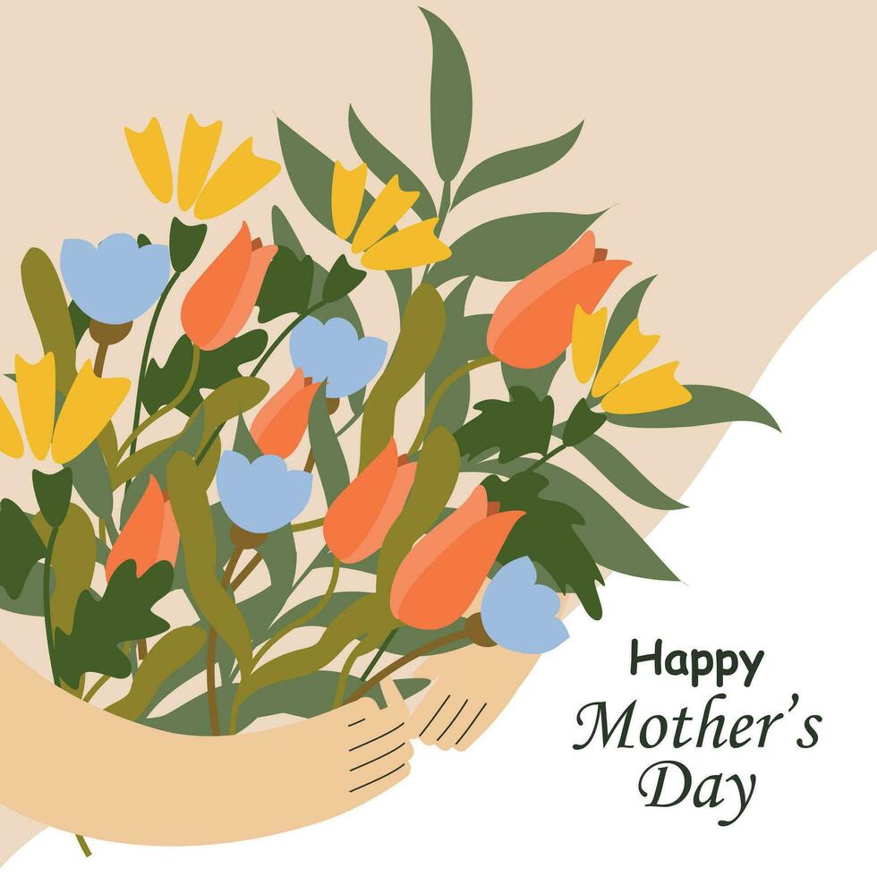 tarjeta de felicitación feliz del día de madres vector