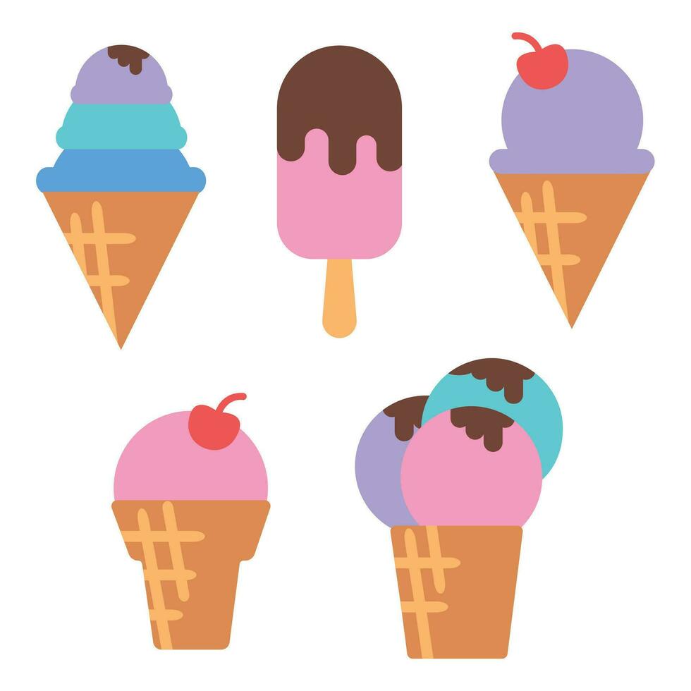 ice cream collection. Modern vector illustration