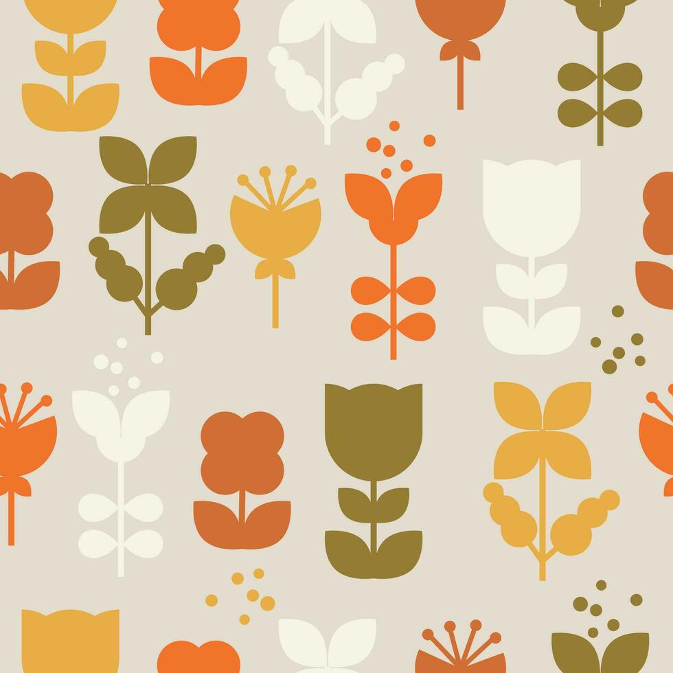 Abstract modern floral seamless pattern. Simple minimalistic pattern vector